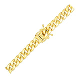 Brand New 14k Yellow Gold Semi Solid Miami Cuban Bracelet (6.10 mm)