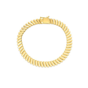 Brand New 14k Yellow Gold Rib Link Bracelet (7.00 mm)