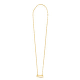 Brand New 14k Yellow Gold Elongated Link Paperclip Necklace