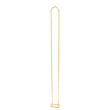 Brand New 14k Yellow Gold Elongated Link Paperclip Necklace