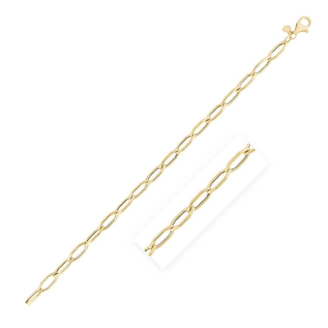 Brand New 14k Yellow Gold High Polish Hexagon Link Bracelet  (5.00 mm)