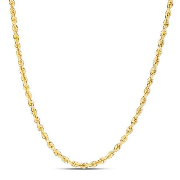 Brand New 14k Yellow Gold Light Rope Chain (3.00 mm)