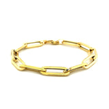 Brand New 14K Yellow Gold Extra Wide Paperclip Chain Bracelet (6.10 mm)