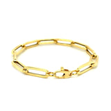 Brand New 14K Yellow Gold Extra Wide Paperclip Chain Bracelet (6.10 mm)