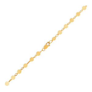 Brand New 14k Yellow Gold Bracelet with Polished Circles (3.90 mm)