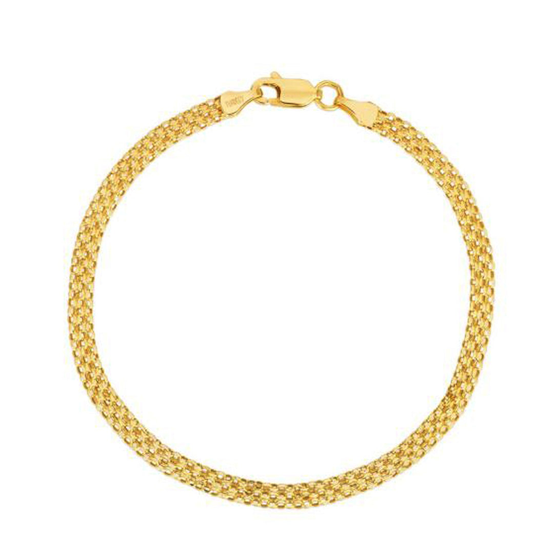 Brand New 14k Yellow Gold Bismark Bracelet (3.50 mm)