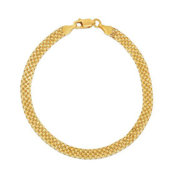 Brand New 14k Yellow Gold Bismark Bracelet (4.70 mm)