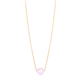 Brand New 14k Rose Gold Pearl Solitaire Necklace