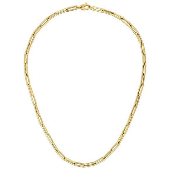 Brand New 14K Yellow Gold Bold Paperclip Chain (4.20 mm)