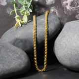 Brand New 14k Yellow Gold Round Box Chain (3.4 mm)