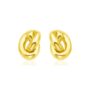 14k Yellow Gold Polished Knot Earrings