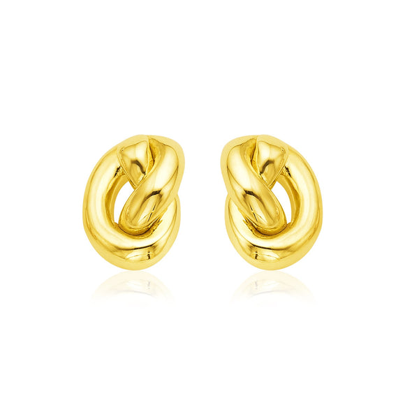 14k Yellow Gold Polished Knot Earrings