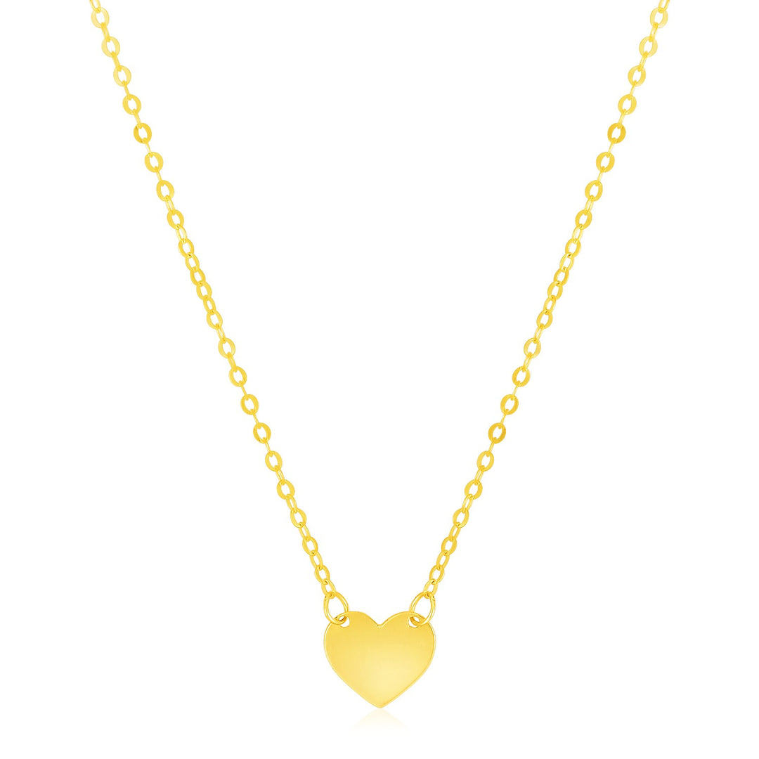 Brand New 14k Yellow Gold Polished Mini Heart Necklace