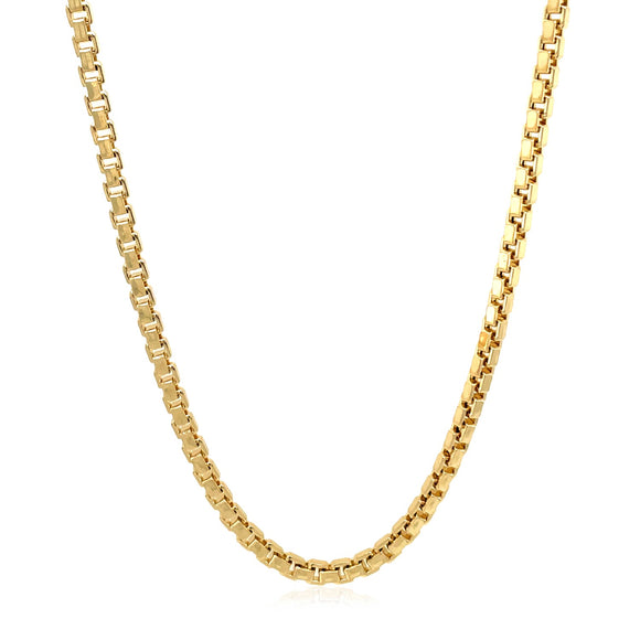 Brand New 14k Yellow Gold Semi Solid Box Chain (2.5 mm)