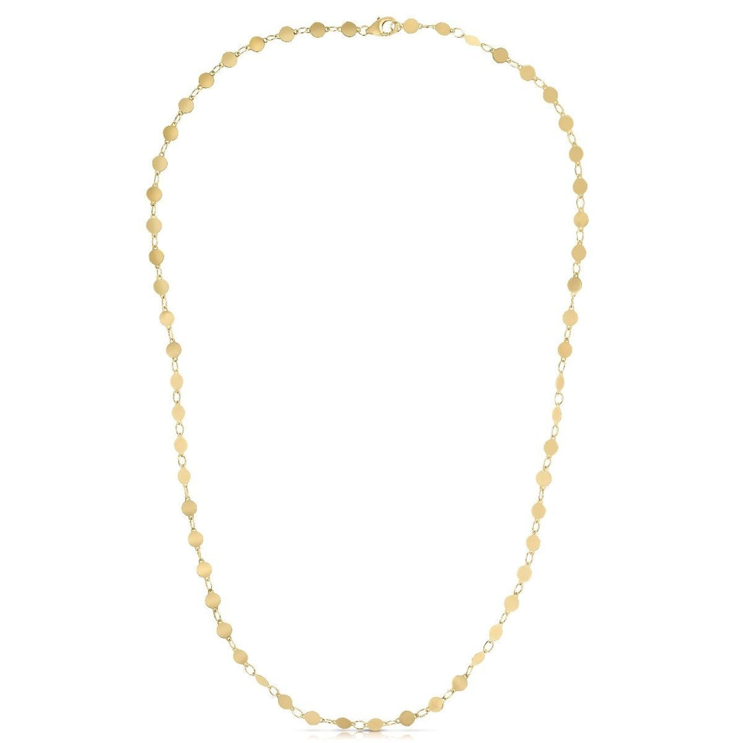 Brand New 14k Yellow Gold Necklace with Polished Circles