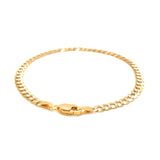 Brand New 14k Two Tone Gold Pave Curb Bracelet (3.60 mm)