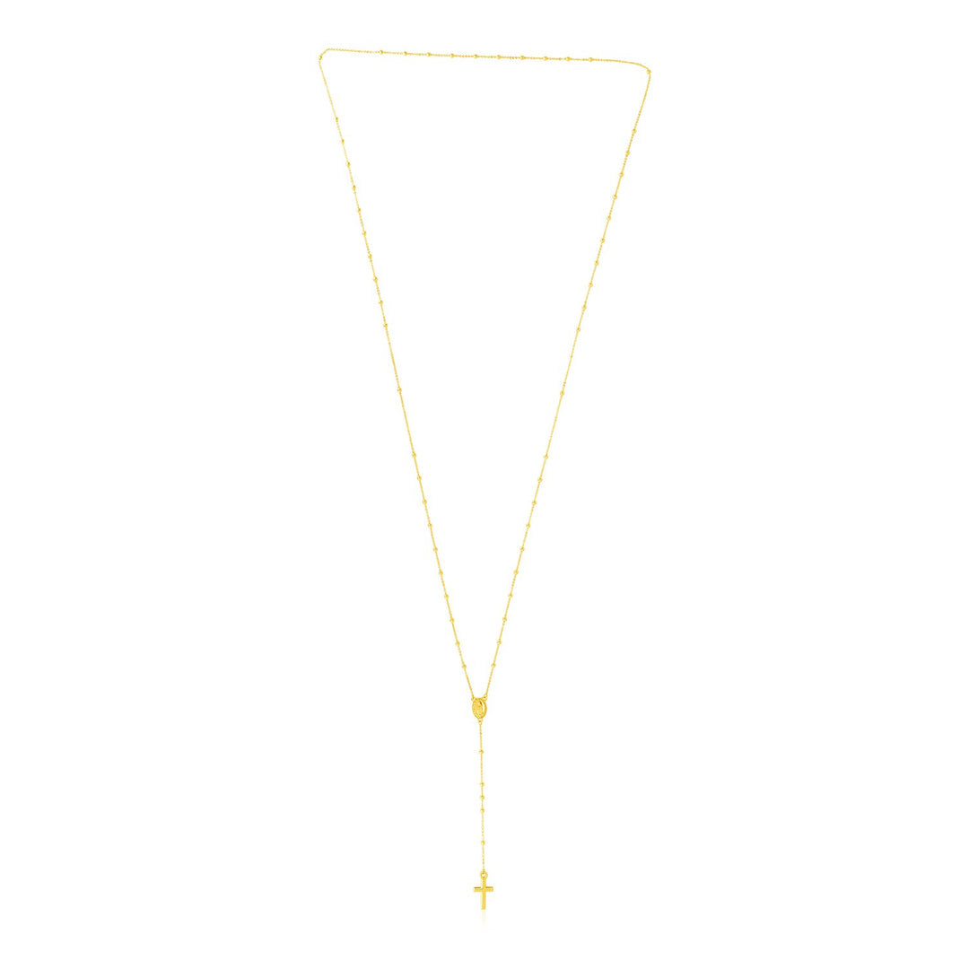 Brand New 14k Yellow Gold Rosary Necklace