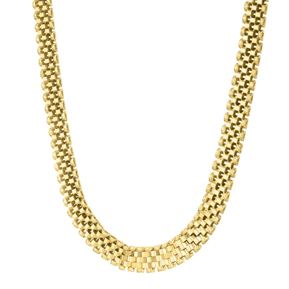 Brand New 14k Yellow Gold Faceted Panther Link Chain Necklace