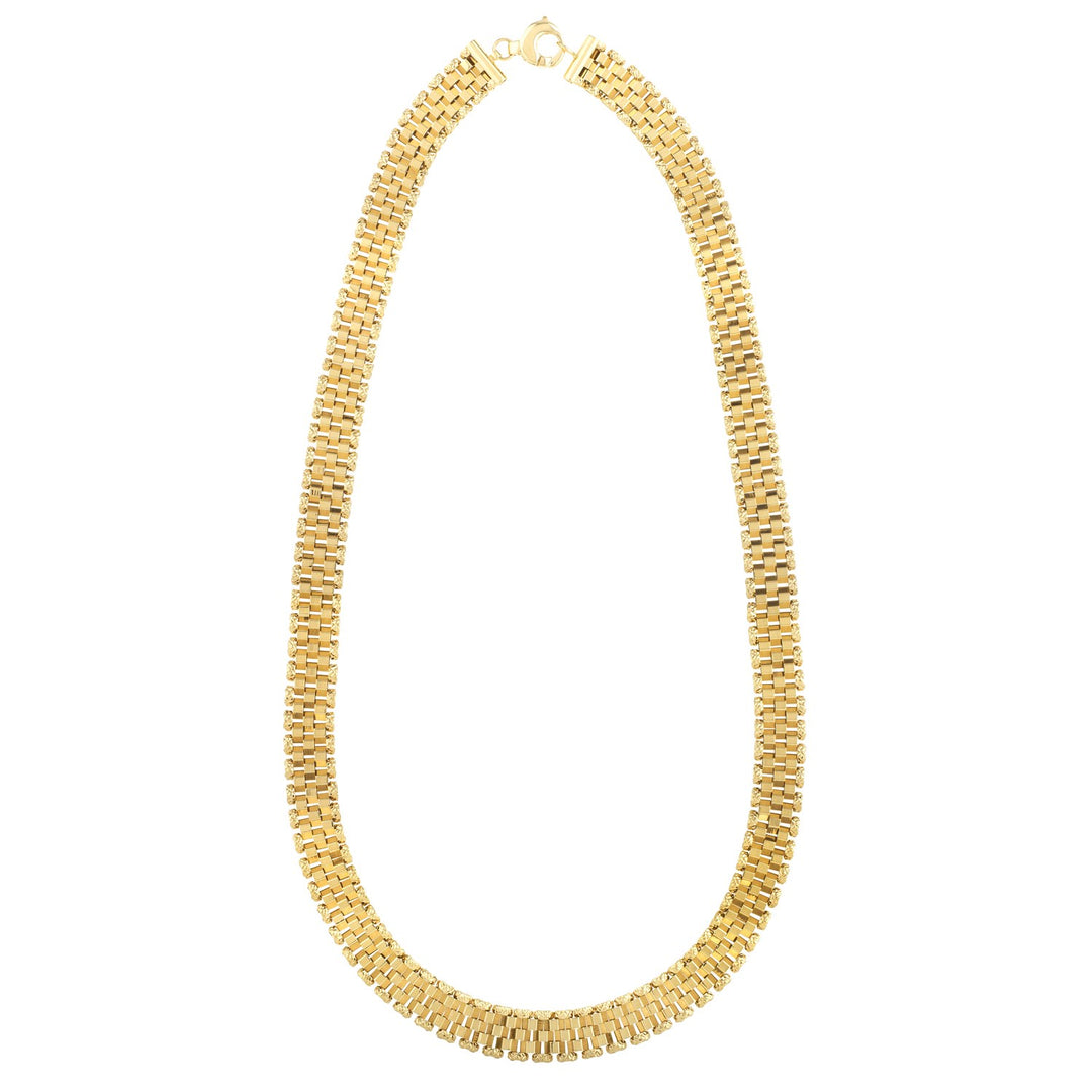 Brand New 14k Yellow Gold Faceted Panther Link Chain Necklace