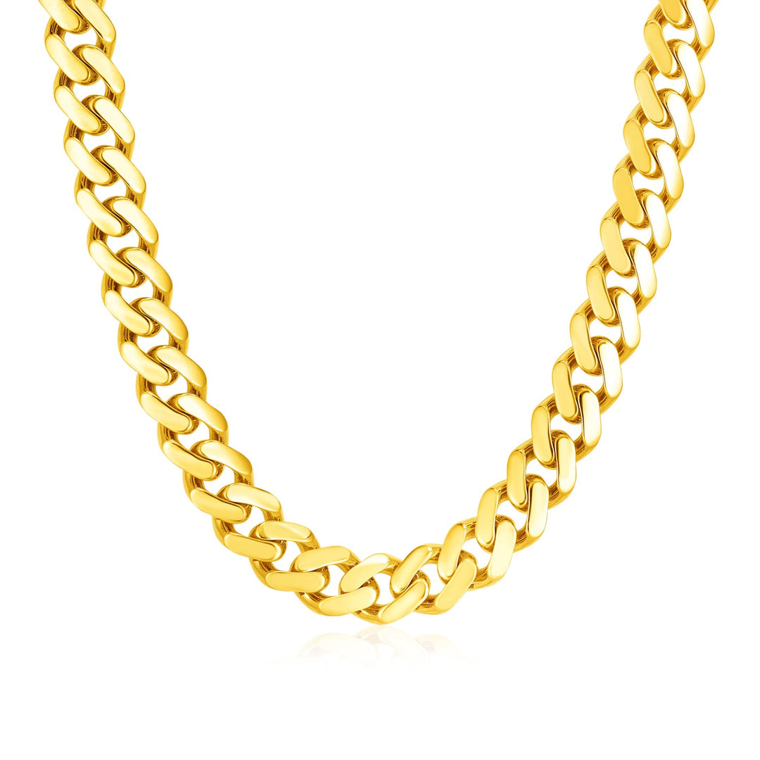 Brand New 14k Yellow Gold Polished Miami Cuban Chain Necklace