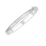 Brand New 14k White Gold Trilogy Diamond Bangle (5.40 mm)