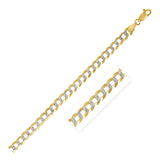 Brand New 14k Two Tone Gold Pave Curb Chain (3.20 mm)