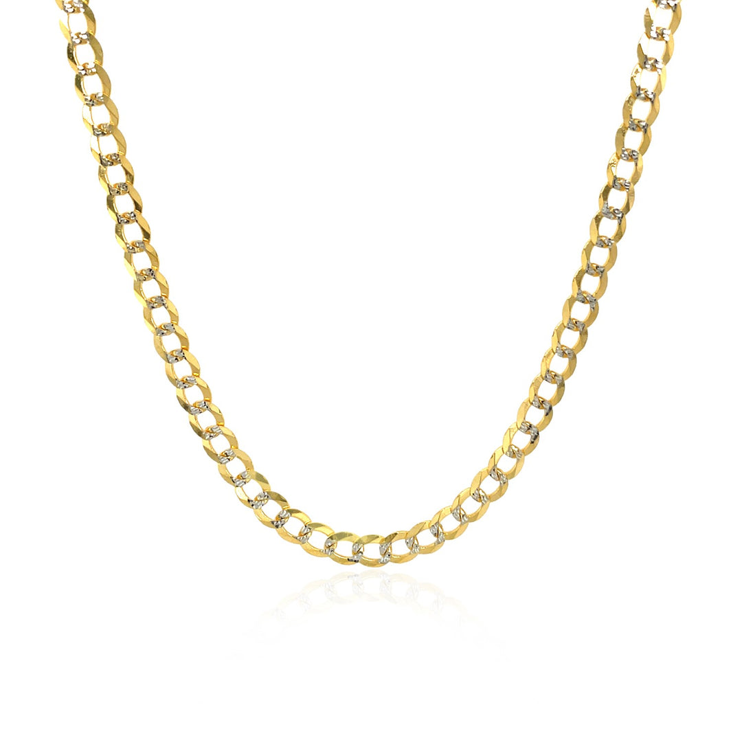 Brand New 14k Two Tone Gold Pave Curb Chain (3.20 mm)