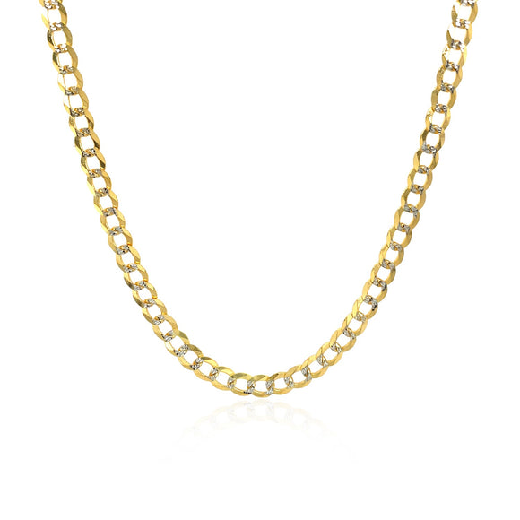 Brand New 14k Two Tone Gold Pave Curb Chain (3.20 mm)