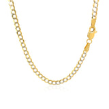 Brand New 14k Two Tone Gold Pave Curb Chain (3.20 mm)