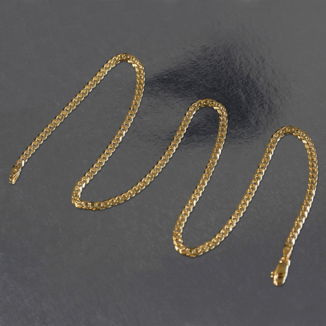 Brand New 14k Two Tone Gold Pave Curb Chain (3.20 mm)