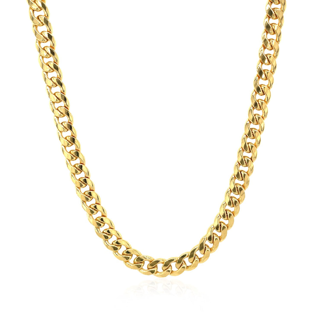 Brand New 14k Yellow Gold Miami Cuban Semi Solid Chain (4.50 mm)