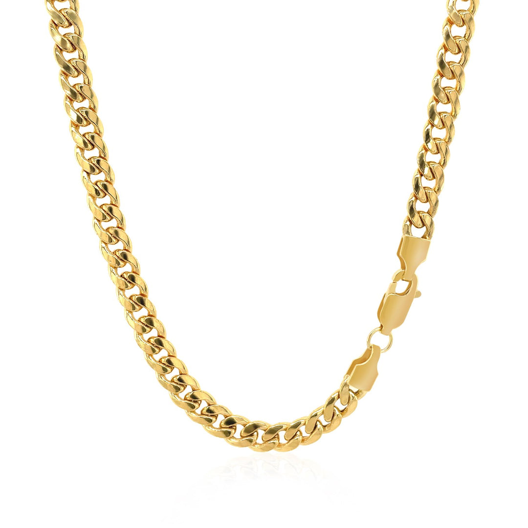 Brand New 14k Yellow Gold Miami Cuban Semi Solid Chain (4.50 mm)