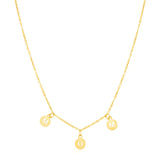 Brand New 14k Yellow Gold Mom Necklace with Circle Drops