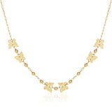 Brand New 14k Yellow Gold 18 inch Necklace with Polished Butterflies and Beads