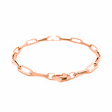 Brand New 14K Rose Gold Bold Paperclip Chain Bracelet (4.20 mm)