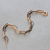 Brand New 14K Rose Gold Bold Paperclip Chain Bracelet (4.20 mm)