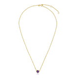 Brand New 14k Yellow Gold 17 inch Necklace with Round Amethyst