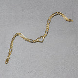 Brand New 14k Yellow Gold 7 inch Figaro Chain Bracelet with Heart (4.50 mm)