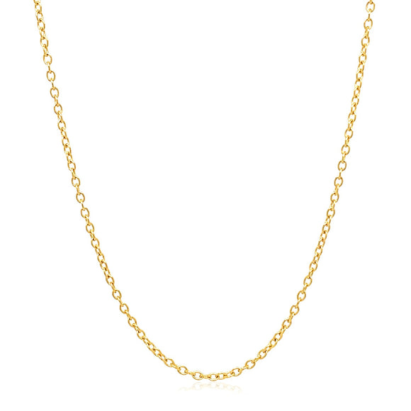 Brand New 18k Yellow Gold Round Cable Link Chain (1.50 mm)