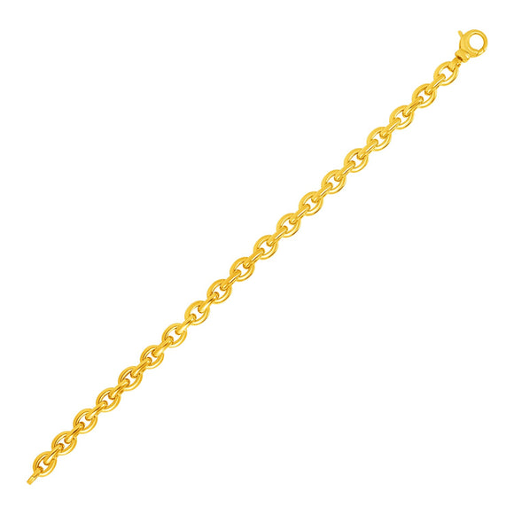 Brand New 14k Yellow Gold Polished Oval Link Bracelet (6.20 mm)