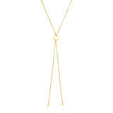 Brand New 14k Yellow Gold Adjustable Heart Style Lariat Necklace