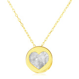 Brand New 14k Yellow Gold Necklace with Heart in Mother of Pearl