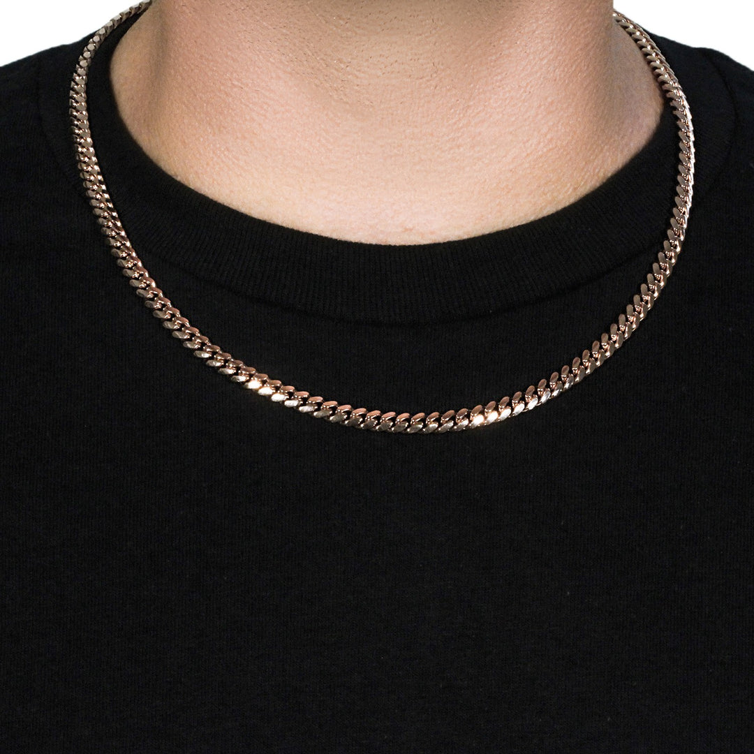 Brand New 14k Rose Gold Classic Miami Cuban Solid Chain (6.10 mm)