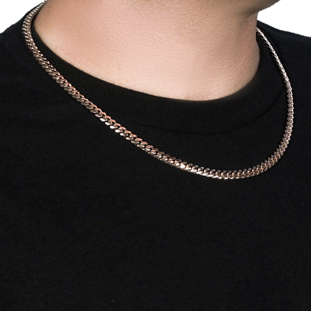 Brand New 14k Rose Gold Classic Miami Cuban Solid Chain (6.10 mm)