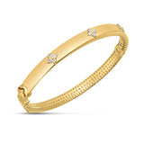 Brand New 14k Yellow Gold Trilogy Diamond Bangle (5.40 mm)