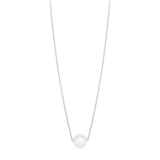 Brand New 14k White Gold Pearl Solitaire Necklace