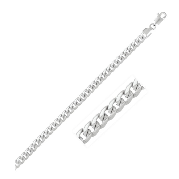 Brand New 14k White Gold Miami Cuban Semi Solid Bracelet (5.50 mm)