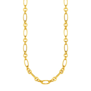 Brand New 14k Yellow Gold Twisted and Polished Link Necklace