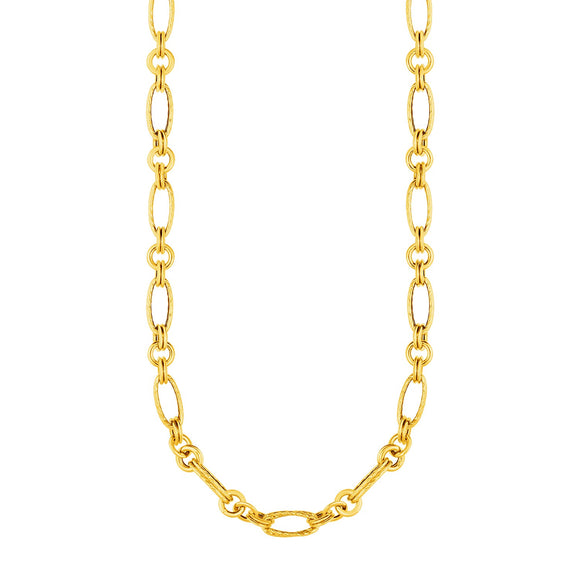 Brand New 14k Yellow Gold Twisted and Polished Link Necklace