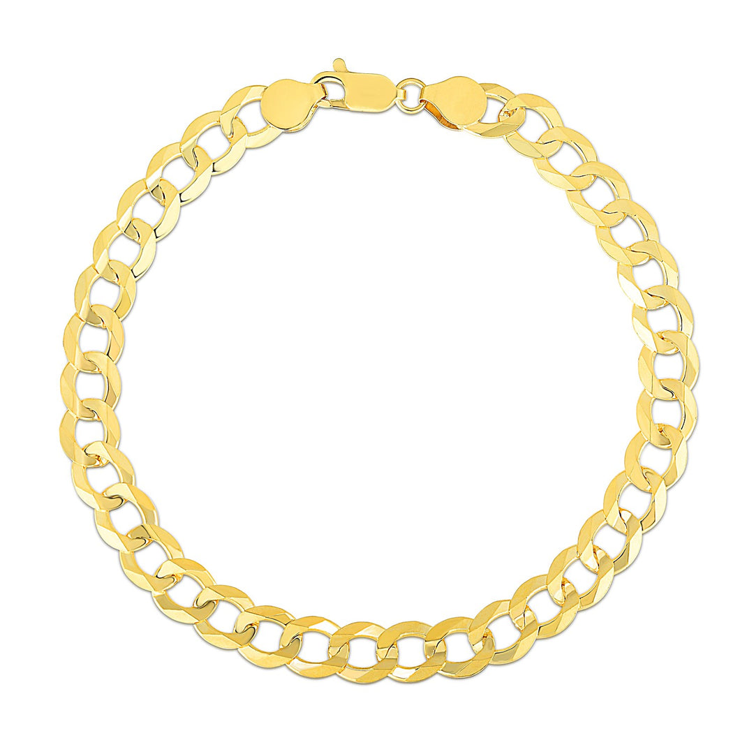 Brand New 10k Yellow Gold Curb Bracelet (7.00 mm)